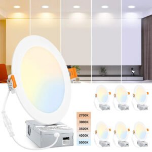 Local Warehouse 12 Pack 6 Inch 12W Ultra-Thin LED Recessed Ceiling Light for Bedroom Kitchen Hallway Living Room