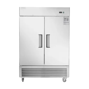 54"W Commercial Refrigerator 2 Section 2 Solid Door Stainless Steel Interior and Exterior Reach-in Refrigerator 42.2 Cu.ft.