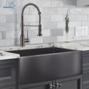 Free Shipping 30 Inch PVD Nano Gunmetal Black 16 Gauge Handmade Stainless Steel Apron Kitchen Sink