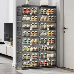 32 Pairs Size All Black Space Saving Household Items Storage Boxes
