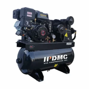 USA Two-Stage Gas Powered Air Compressor 30-Gallon Horizontal Tank 24 CFM at 180 PSI