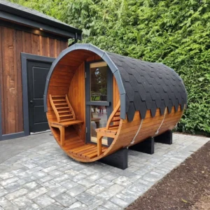 Oversized 6ft X 8ft Red Cedar Barrel Sauna Ready US Warehouse Stock for Your Backyard